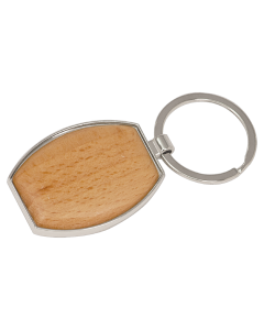 Wood Oval Keychain 